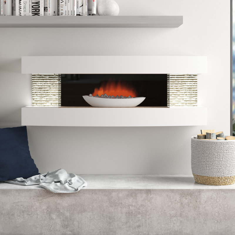 Orren Ellis Fraenzel Curve Wall Mounted Electric Fireplace & Reviews